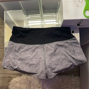 Gray Lululemon Speed-Up 4” Shorts